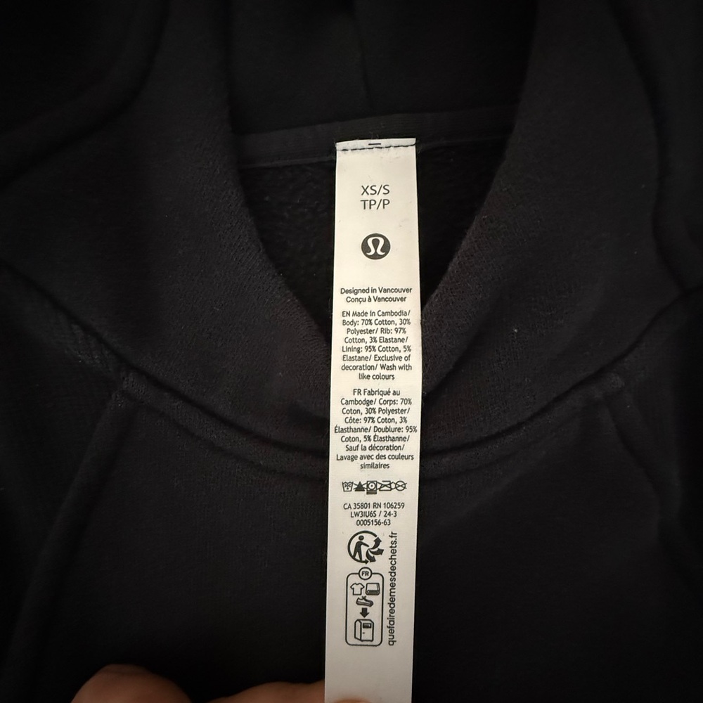 Black Lululemon Oversized Scuba Pullover Hoodie with side slits - Picture 5 of 5